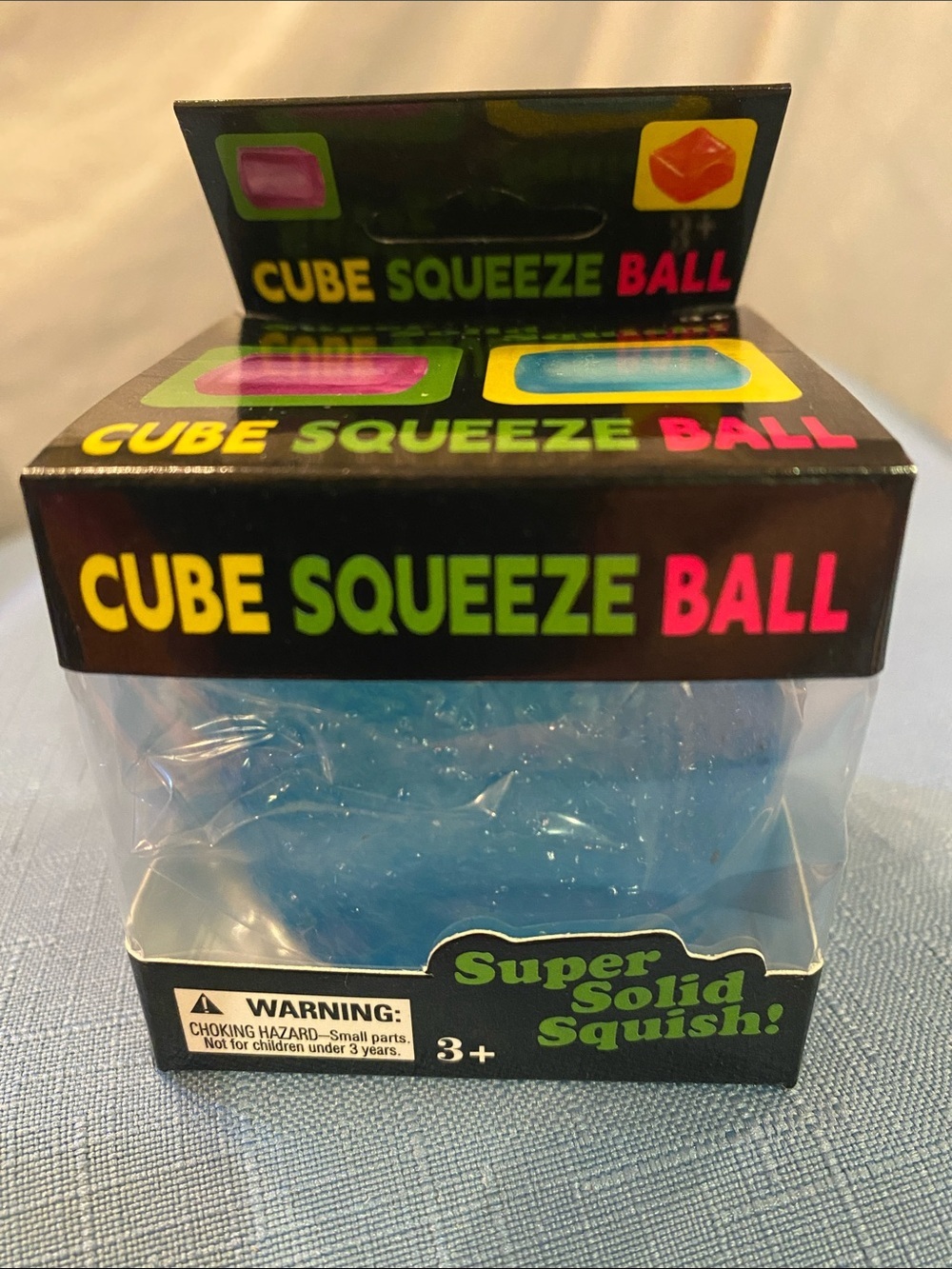 Cube Squeeze Ball - Blue Super Solid Squish